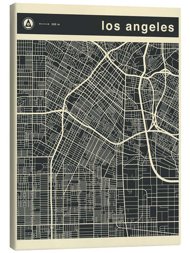 Canvastavla Los Angeles City map