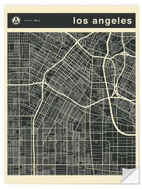 Selvklebende plakat Los Angeles City map