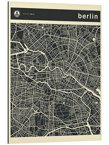 Cuadro de aluminio Mapa de Berlín III