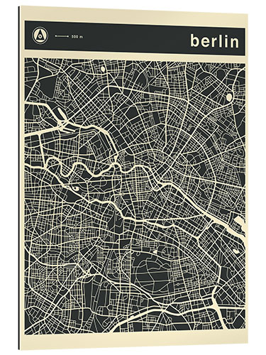 Quadro em plexi-alumínio Berlin City Map III