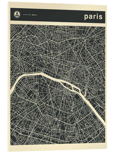 Acrylic print PARIS CITY MAP