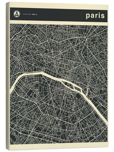 Canvastavla PARIS CITY MAP