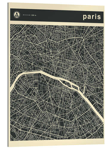 Quadro em plexi-alumínio PARIS CITY MAP