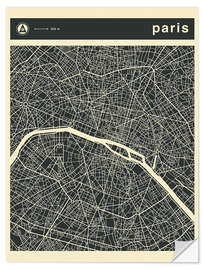 Naklejka na ścianę PARIS CITY MAP