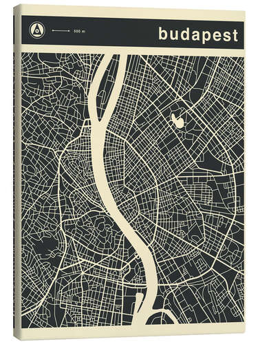 Canvas print Budapest City Map