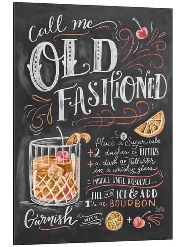 Tableau en aluminium Recette du Old fashioned (anglais)