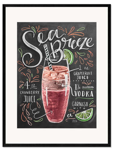 Framed art print Sea Breeze recipe