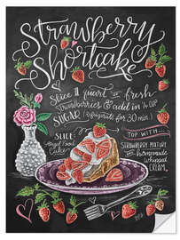 Selvklebende plakat Strawberry Shortcake recipe