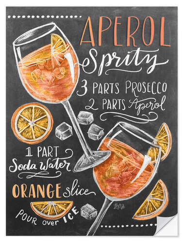 Sticker mural Recette de l'Aperol Spritz (anglais)