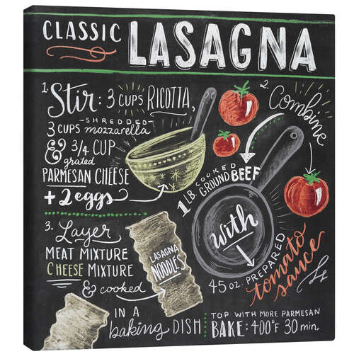 Canvas print Classic Lasagna recipe