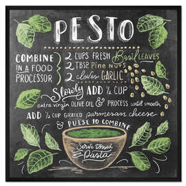 Gerahmter Kunstdruck Pesto Rezept (Englisch)
