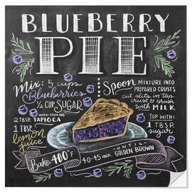 Selvklebende plakat Blueberrypie oppskrift (engelsk)