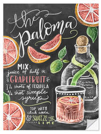 Selvklebende plakat The Paloma cocktail oppskrift (engelsk)