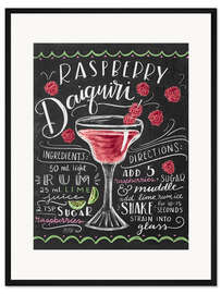 Gerahmter Kunstdruck Himbeer-Daiquiri Rezept (Englisch)
