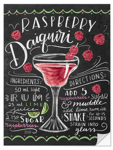 Wall sticker Raspberry daiquiri receipe