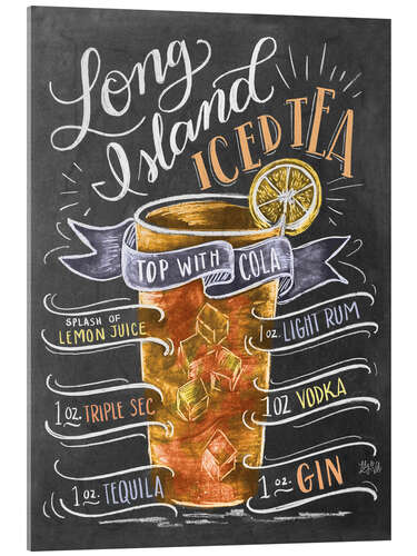 Acrylic print Long Island Ice Tea recipe