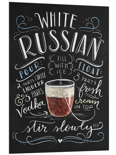 Tableau en PVC Recette du Russe blanc (anglais)