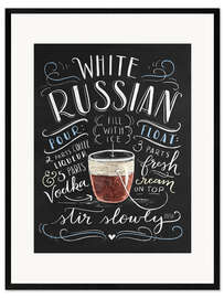 Kunsttryk i ramme White Russian cocktail opskrift (engelsk)