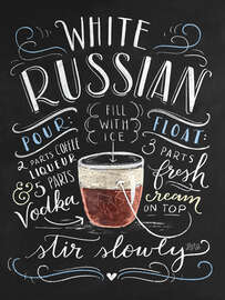 Magnettafel White Russian Rezept (Englisch)