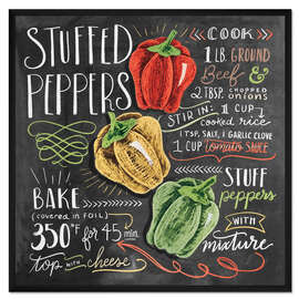 Gerahmter Kunstdruck gefüllte Paprika Rezept (Englisch)