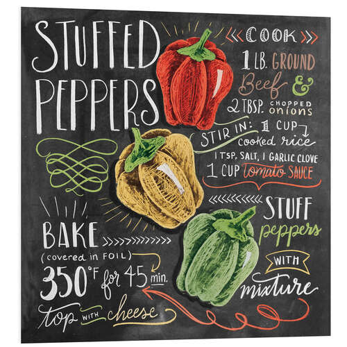 Foam board print Stuffed peppers recipe