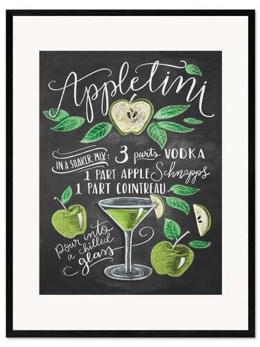 Framed art print Appletini Recipe