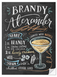 Selvklebende plakat Brandy Alexander oppskrift (engelsk)