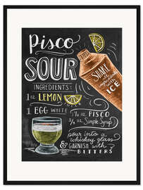Gerahmter Kunstdruck Pisco Sour Rezept (Englisch)