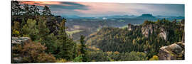 Aluminiumtavla Saxon Switzerland in autumn, Saxony, Germany