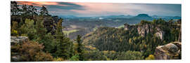 Foam board print Saxon Switzerland in autumn, Saxony, Germany