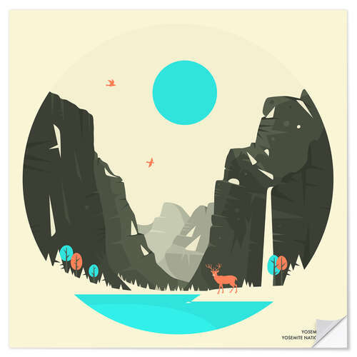 Selvklebende plakat YOSEMITE NATIONAL PARK (2)