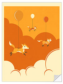 Selvklebende plakat FLOCK OF FOXES