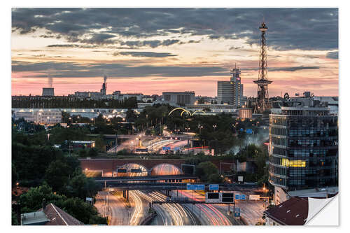 Självhäftande poster Berlin Skyline City West