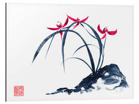 Aluminium print rote Orchidee