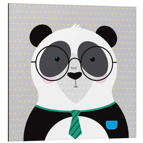 Aluminium print Panda with Glasses