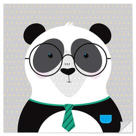 Vinilo para la pared Panda with Glasses