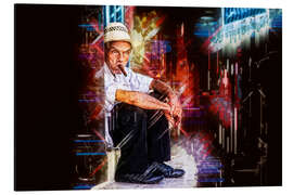 Tableau en aluminium Old man smoking cigar in Havana in Cuba - Peter Roder
