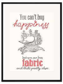 Gerahmter Kunstdruck Nähen ist Glück