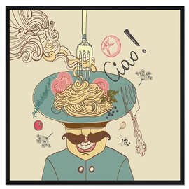 Gerahmter Kunstdruck Ciao spaghetti