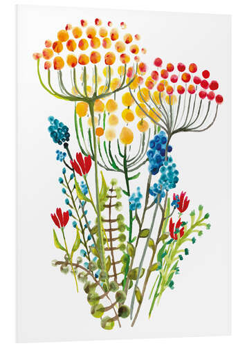 Quadro em PVC Watercolor Crysanthemum