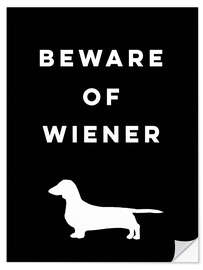 Selvklebende plakat Beware of Wiener