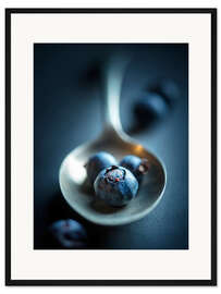 Gerahmter Kunstdruck Blaubeer-Makro-Stillleben