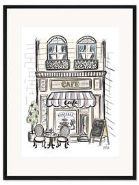Gerahmter Kunstdruck Café