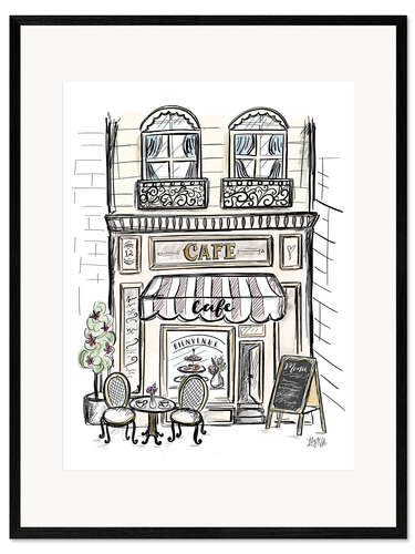 Ingelijste kunstdruk French Shop Front - Café