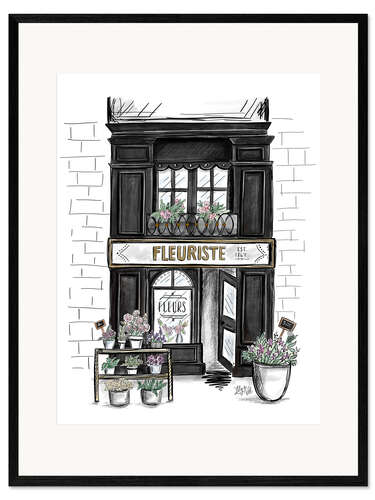 Impressão artística com moldura French Shop Front - Fleuriste