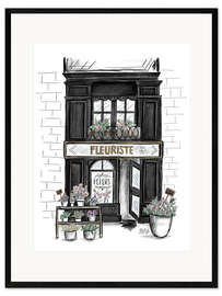 Impressão artística com moldura French Shop Front - Fleuriste