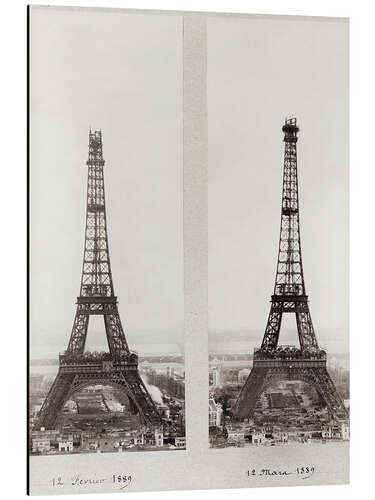 Alumiinitaulu Two Views of the Construction of the Eiffel Tower III