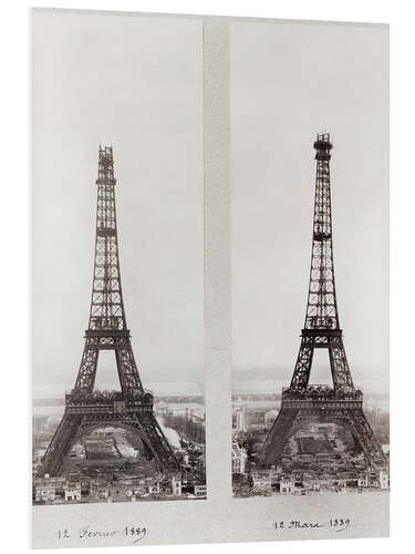 Foam board print Two Views of the Construction of the Eiffel Tower III