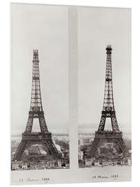 Foam board print Two Views of the Construction of the Eiffel Tower III