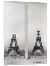 Obraz na PCV Two Views of the Construction of the Eiffel Tower I